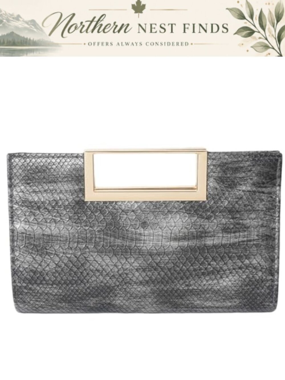 Crocodile Texture PU Leather Envelope Evening Clutch Vegan Party Prom Bag